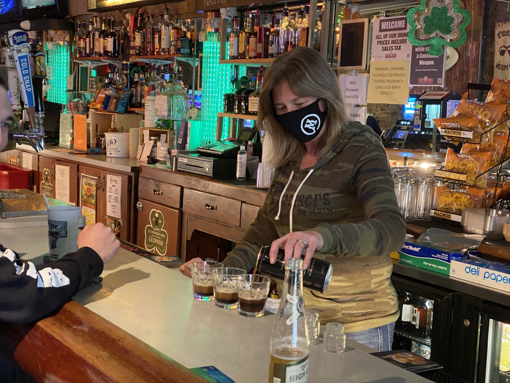 Bartender and three Irish Car Bombs